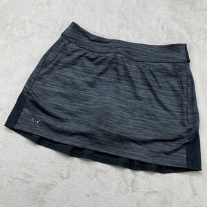 Under Armour Skort Womens Medium Gray Black Space Dye Athletic HeatGear Pocket
